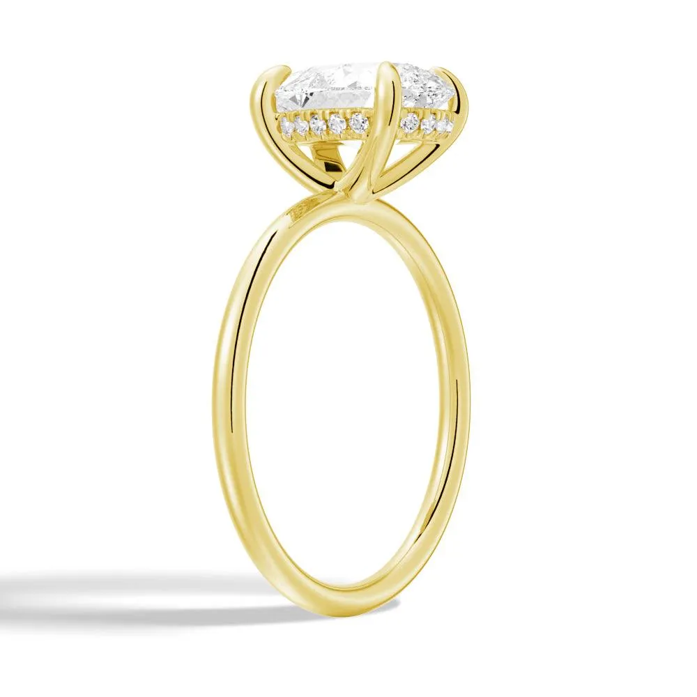 In-Stock Four Prong Pear Cut Engagement Ring With Hidden Halo sold by MSBLUE Jewelry product image thumbnail 2