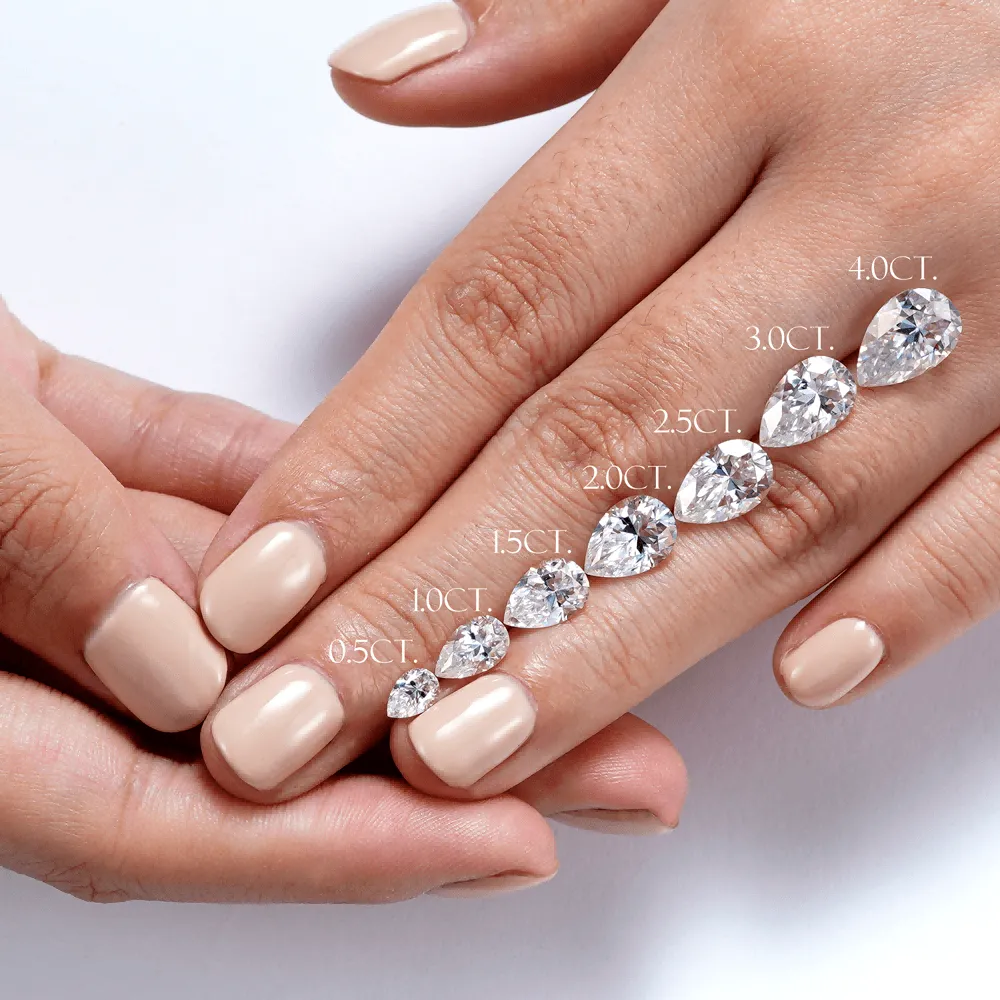 In-Stock Four Prong Pear Cut Engagement Ring With Hidden Halo sold by MSBLUE Jewelry product image thumbnail 5
