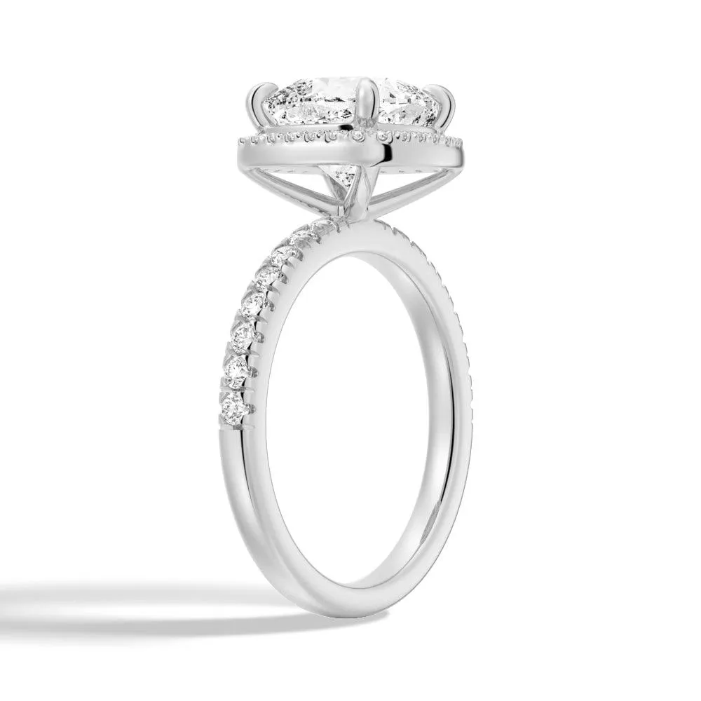 In-Stock Cushion Cut Halo Moissanite Engagement Ring sold by MSBLUE Jewelry product image thumbnail 3