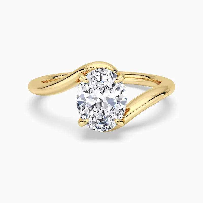 Embrace Curve Oval Cut Ring made by MSBLUE Jewelry