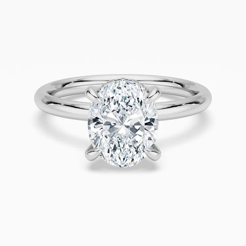 Oval Solitaire Moissanite Engagement Ring made by MSBLUE Jewelry
