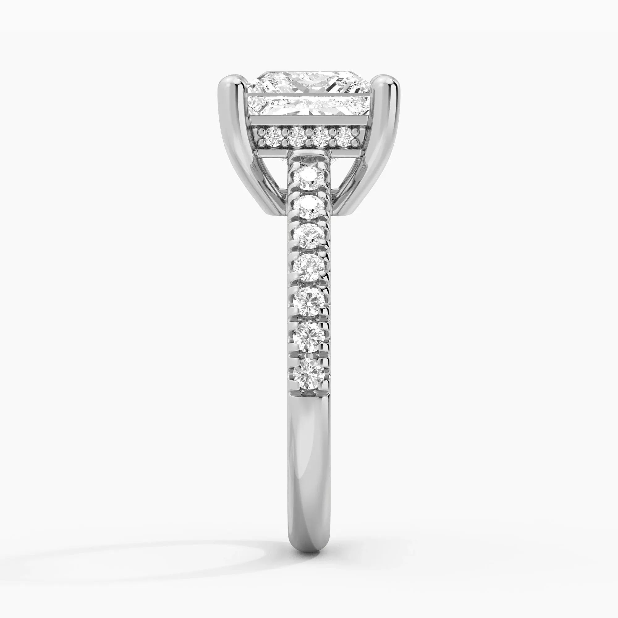 Moissanite Princess Cut Engagement Ring With Hidden Halo sold by MSBLUE Jewelry product image thumbnail 4
