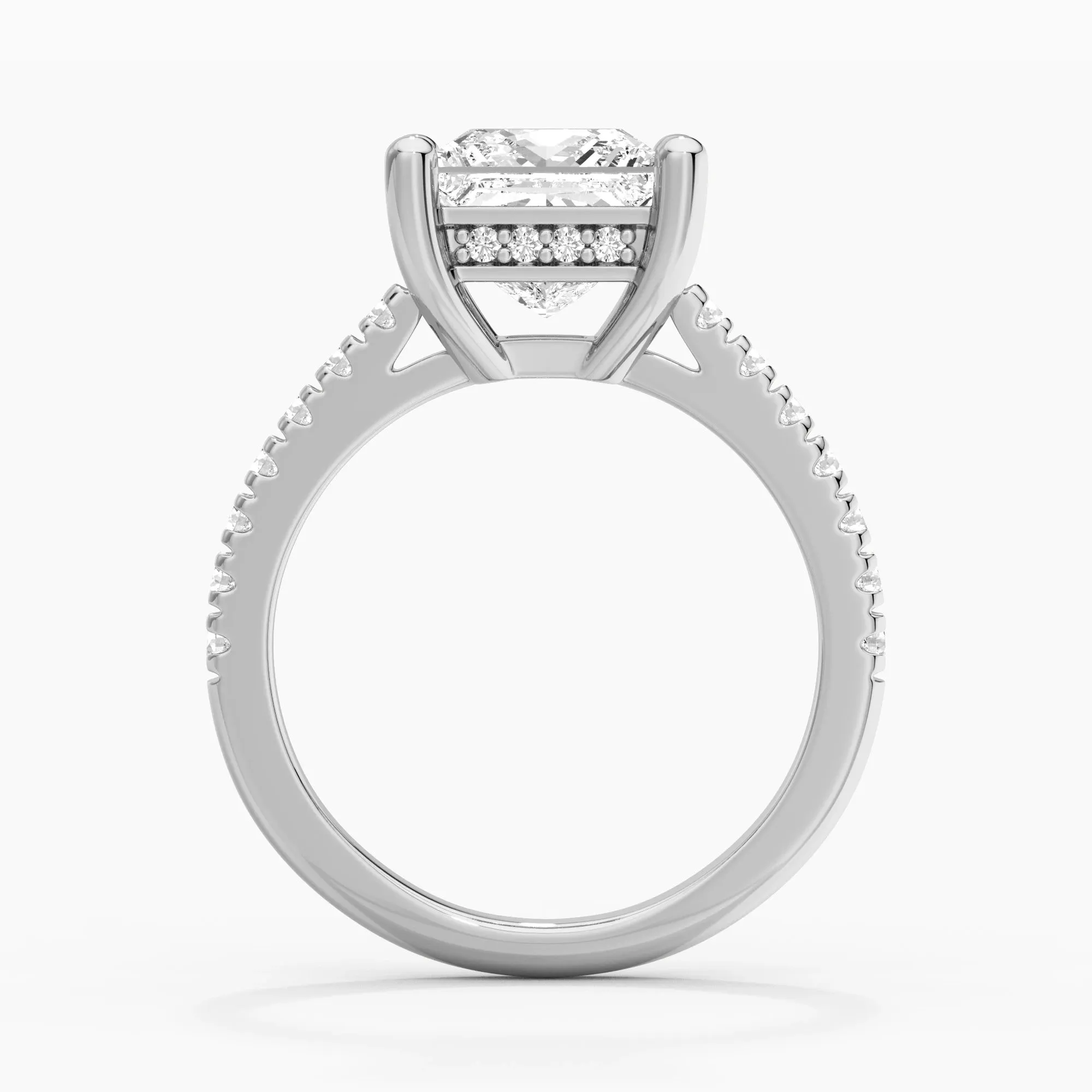 Moissanite Princess Cut Engagement Ring With Hidden Halo sold by MSBLUE Jewelry product image thumbnail 5