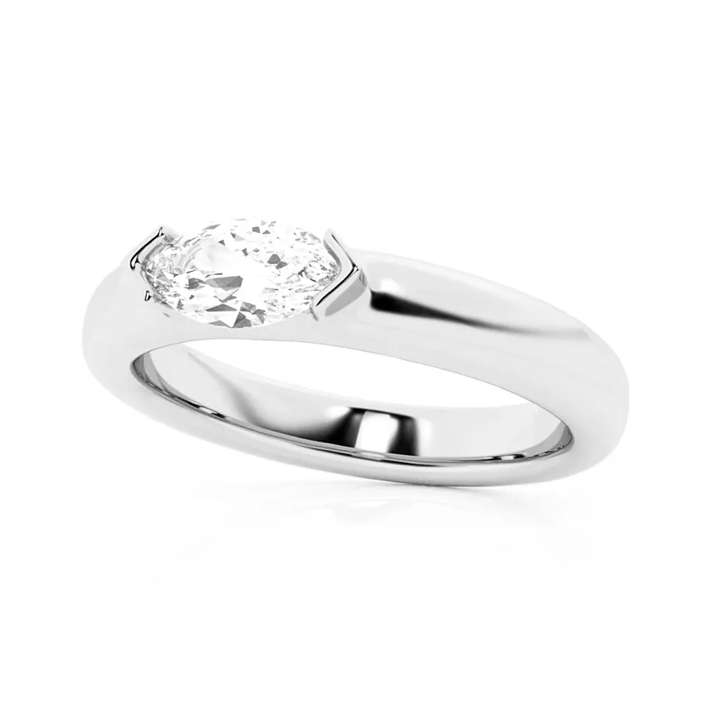 1 CT. Marquise Cut Moissanite Half Bezel Stackable Wedding Ring sold by MSBLUE Jewelry product image thumbnail 4
