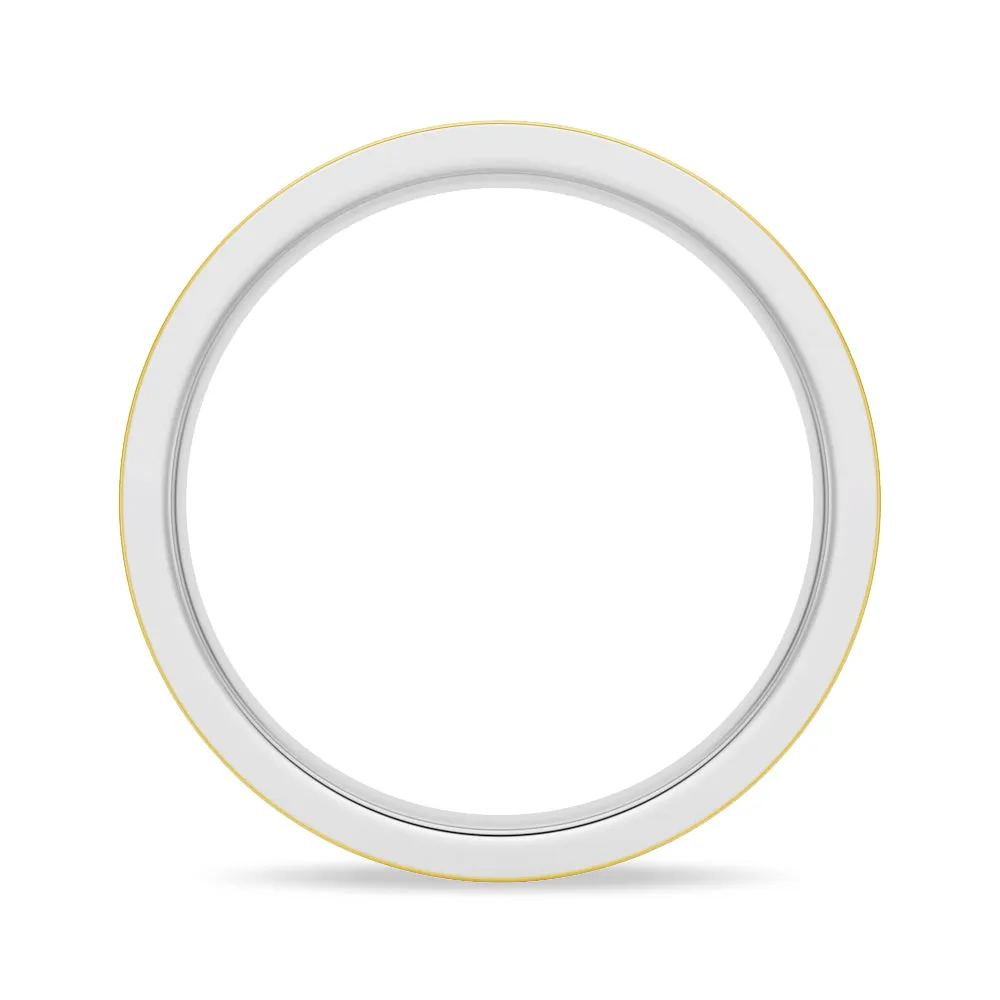 4.2mm Polished Finish Two Tone Wedding Band With Pave Edge sold by MSBLUE Jewelry product image thumbnail 4