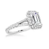 Emerald Cut Split-Shank Halo Engagement Ring sold by MSBLUE Jewelry