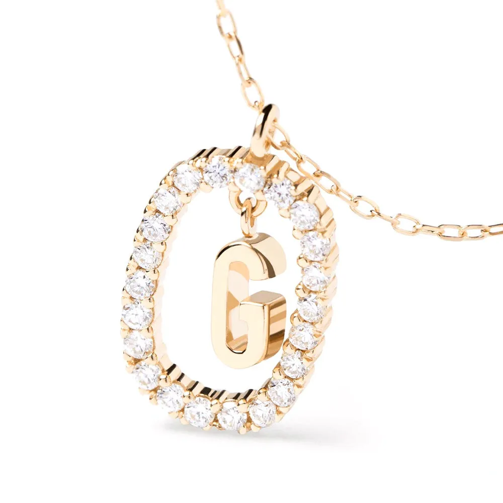 Moissanite Letter G Dangle Pendant Necklace sold by MSBLUE Jewelry product image thumbnail 5