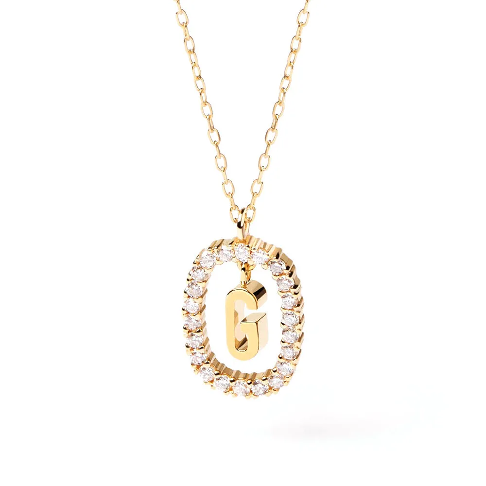 Moissanite Letter G Dangle Pendant Necklace sold by MSBLUE Jewelry product image thumbnail 2