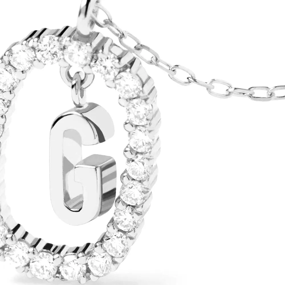 Moissanite Letter G Dangle Pendant Necklace sold by MSBLUE Jewelry product image thumbnail 4