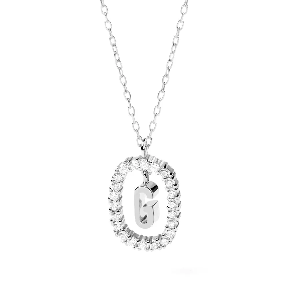 Moissanite Letter G Dangle Pendant Necklace sold by MSBLUE Jewelry