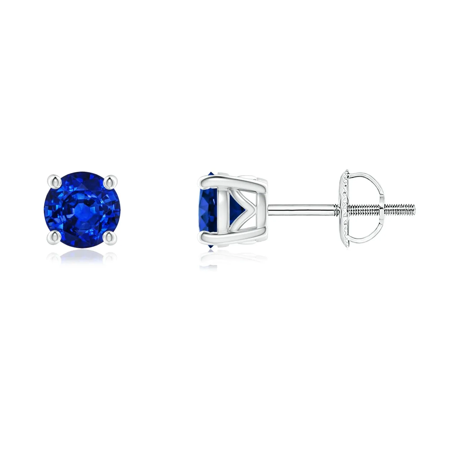 1 CT. Solitaire Lab Grown Sapphire Stud Earrings sold by MSBLUE Jewelry