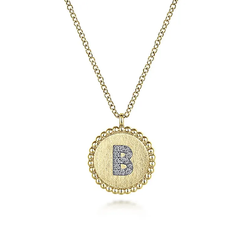 Initial B Medallion Necklace sold by MSBLUE Jewelry product image thumbnail 2