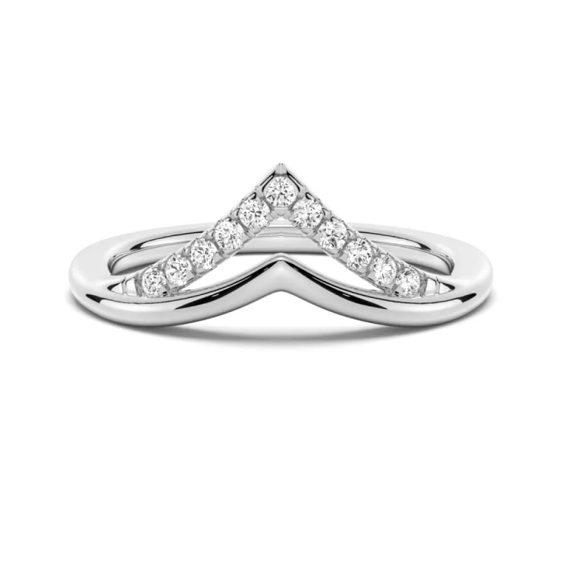 Curved Double V Moissanite Wedding Ring sold by MSBLUE Jewelry