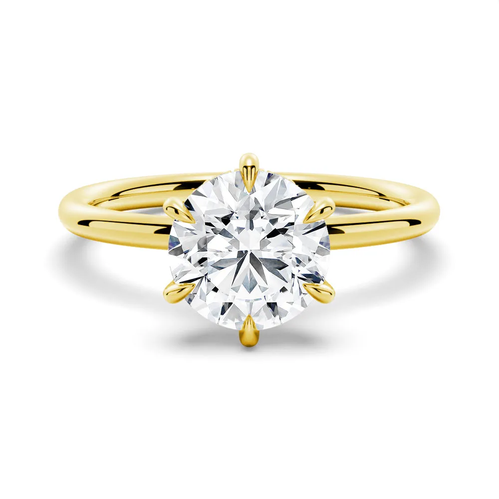 Six-Prong Solitaire Round Cut Engagement Ring With Hidden Halo sold by MSBLUE Jewelry product image thumbnail 2