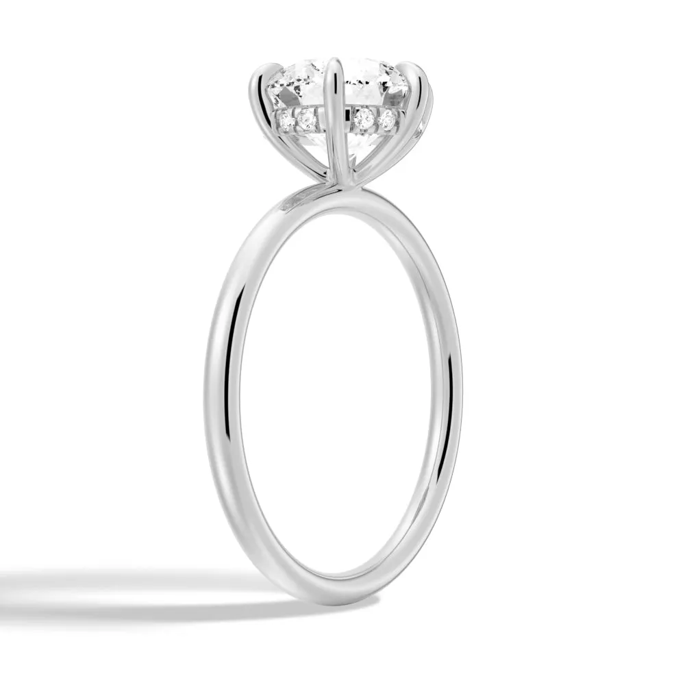 Six-Prong Solitaire Round Cut Engagement Ring With Hidden Halo sold by MSBLUE Jewelry product image thumbnail 4