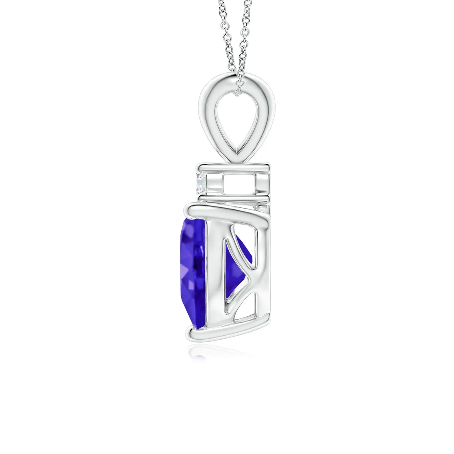 1 CT. Heart-Shaped Tanzanite V-Bale Pendant with Diamond sold by MSBLUE Jewelry product image thumbnail 2