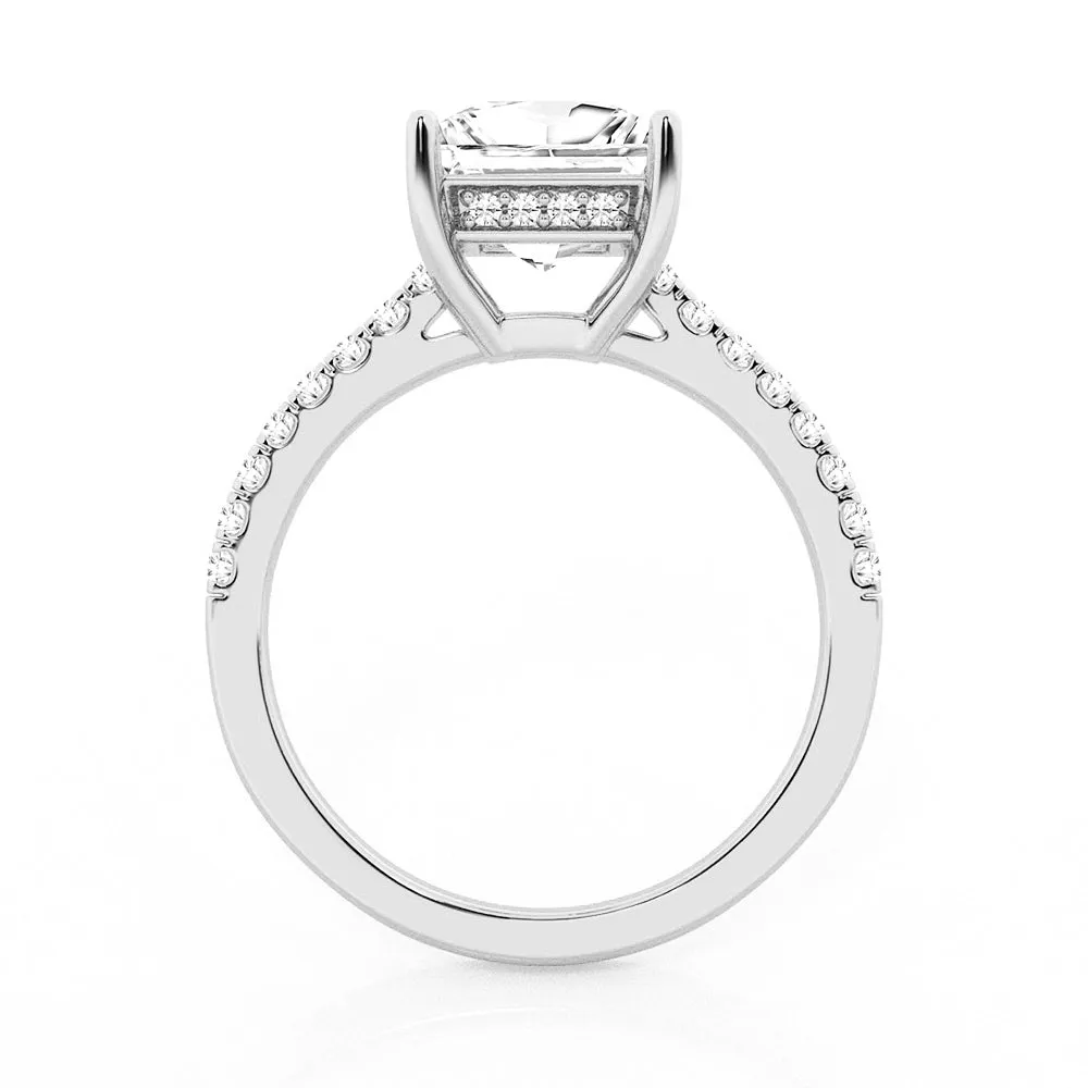 Moissanite Princess Cut Engagement Ring With Hidden Halo sold by MSBLUE Jewelry product image thumbnail 5