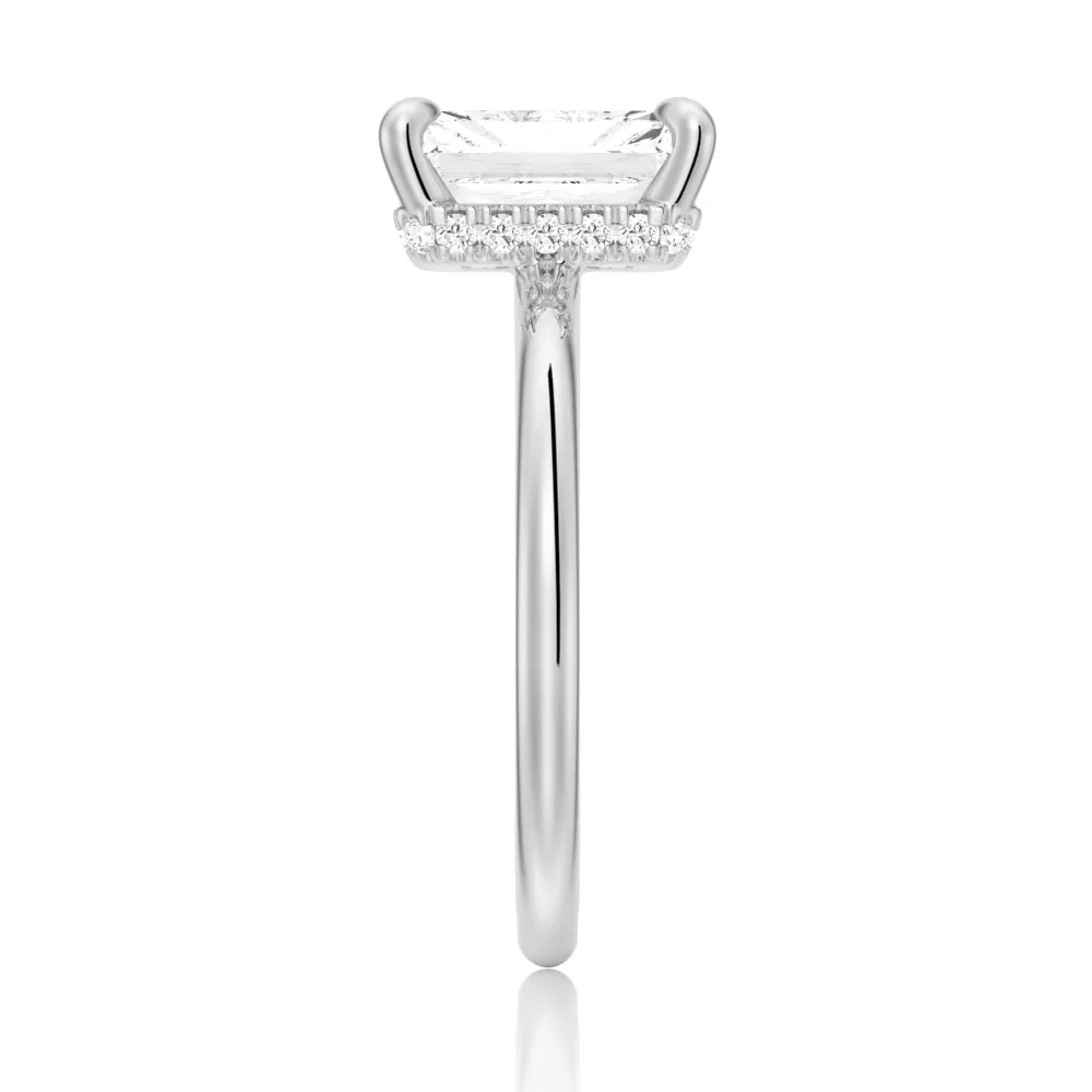 Four-Prong Solitaire Radiant Cut Engagement Ring With Hidden Halo sold by MSBLUE Jewelry product image thumbnail 5