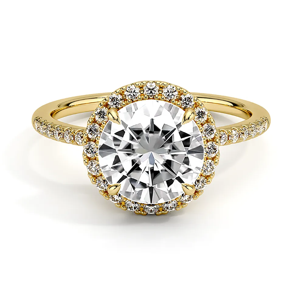 Four Prong Round Cut Halo Engagement Ring sold by MSBLUE Jewelry product image thumbnail 2