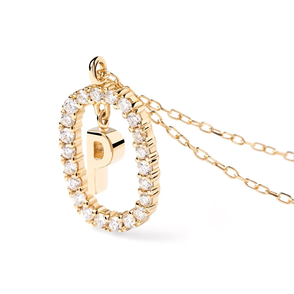 Moissanite Letter P Dangle Pendant Necklace sold by MSBLUE Jewelry product image thumbnail 5