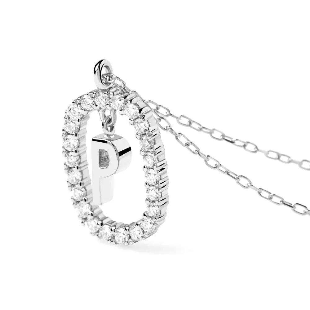 Moissanite Letter P Dangle Pendant Necklace sold by MSBLUE Jewelry product image thumbnail 3