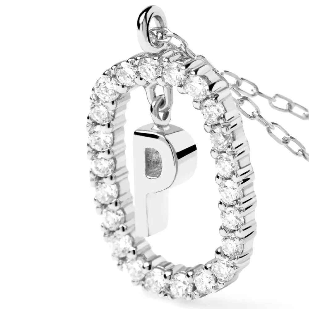 Moissanite Letter P Dangle Pendant Necklace sold by MSBLUE Jewelry product image thumbnail 4