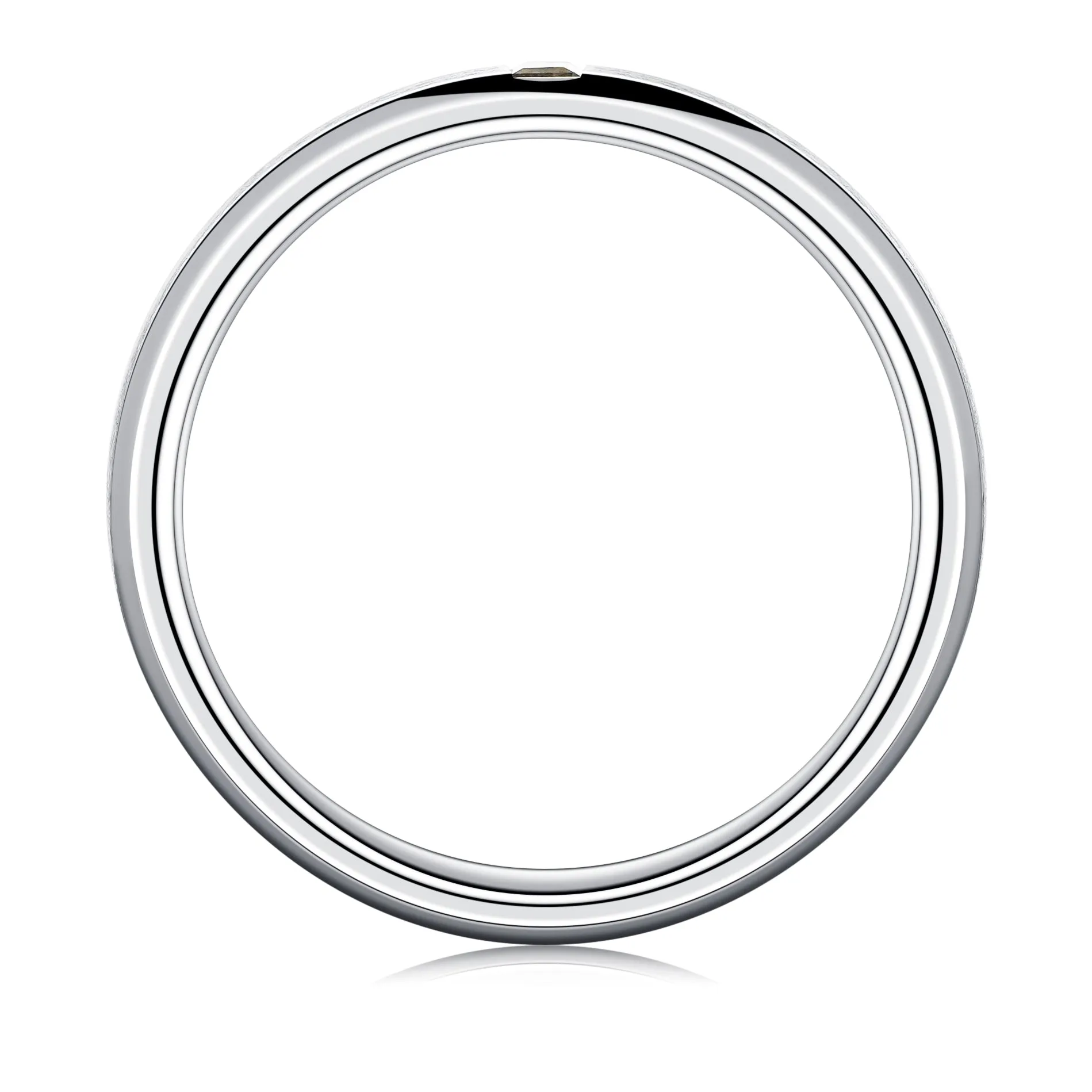 Satin Finish Emerald Cut and Infinity Moissanite Eternity Couple's Ring Set sold by MSBLUE Jewelry product image thumbnail 5