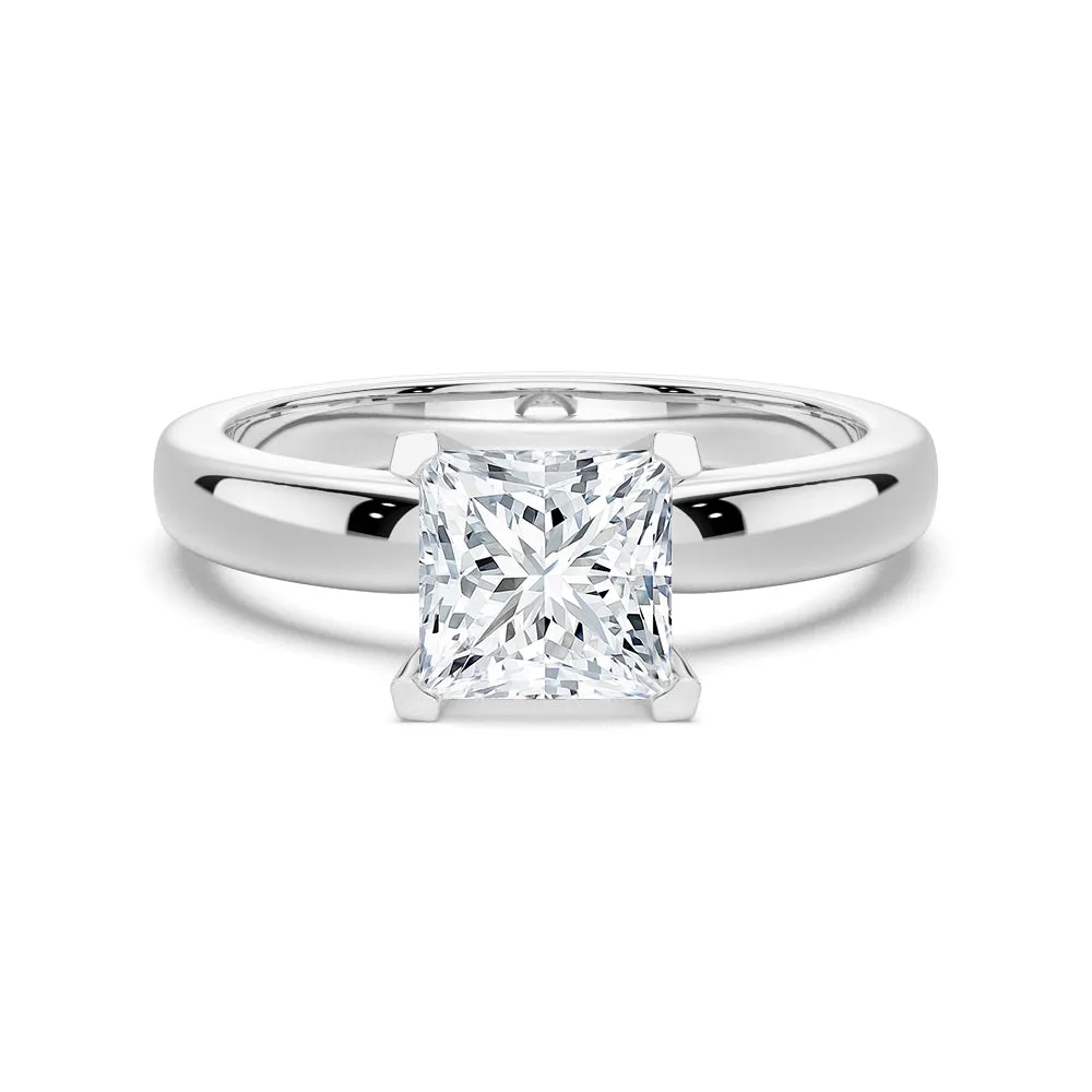 1.5 CT. Classic Four-Prongs Solit Princess Cut Engagement Ring sold by MSBLUE Jewelry