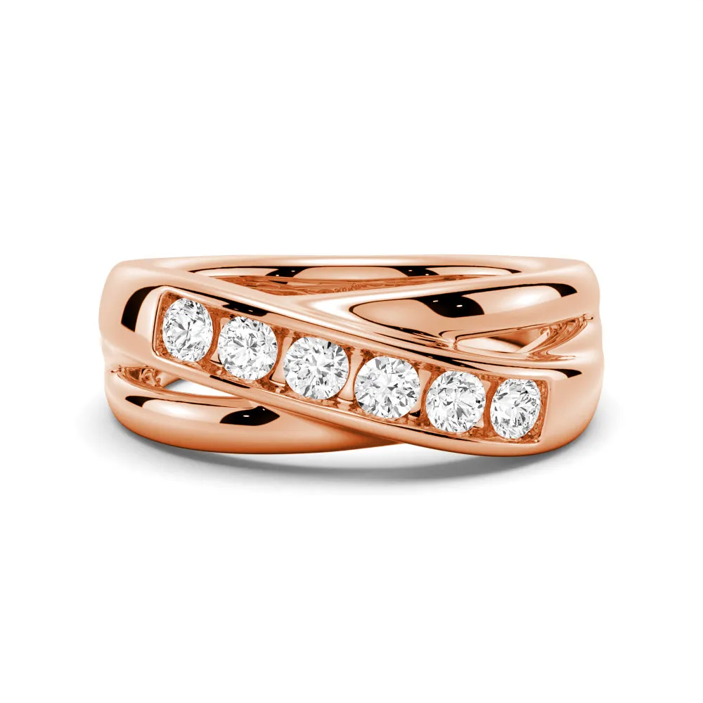 5mm Crossover Channel Set Moissanite Men's Wedding Band sold by MSBLUE Jewelry product image thumbnail 3