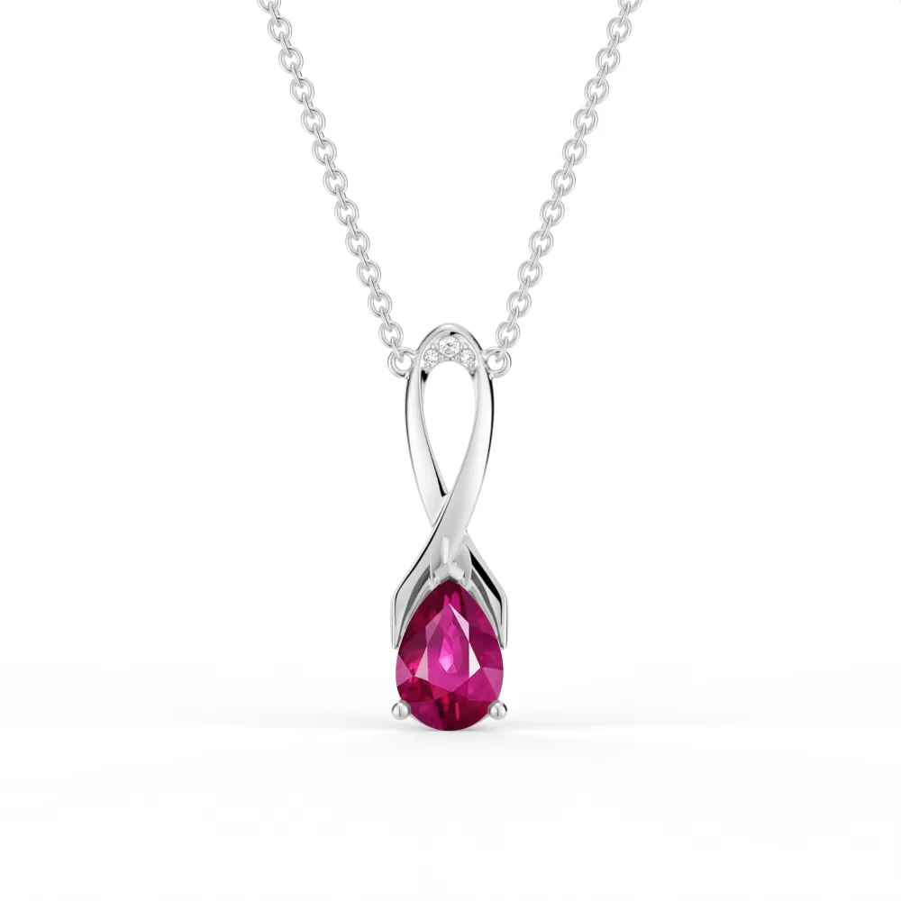 "You Are Supported And Protected" Pink Sapphire Necklace With Ribbon sold by MSBLUE Jewelry product image thumbnail 3