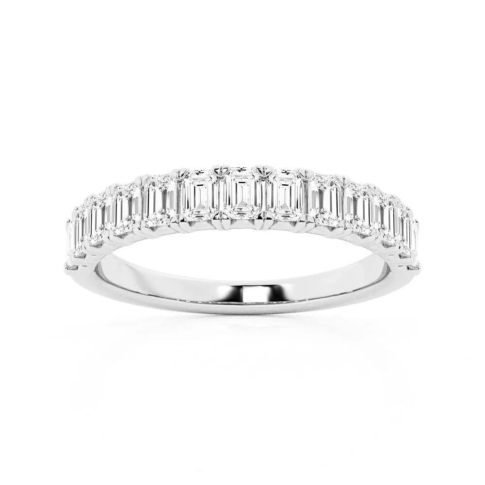 Emerald Cut Moissanite Wedding Band sold by MSBLUE Jewelry