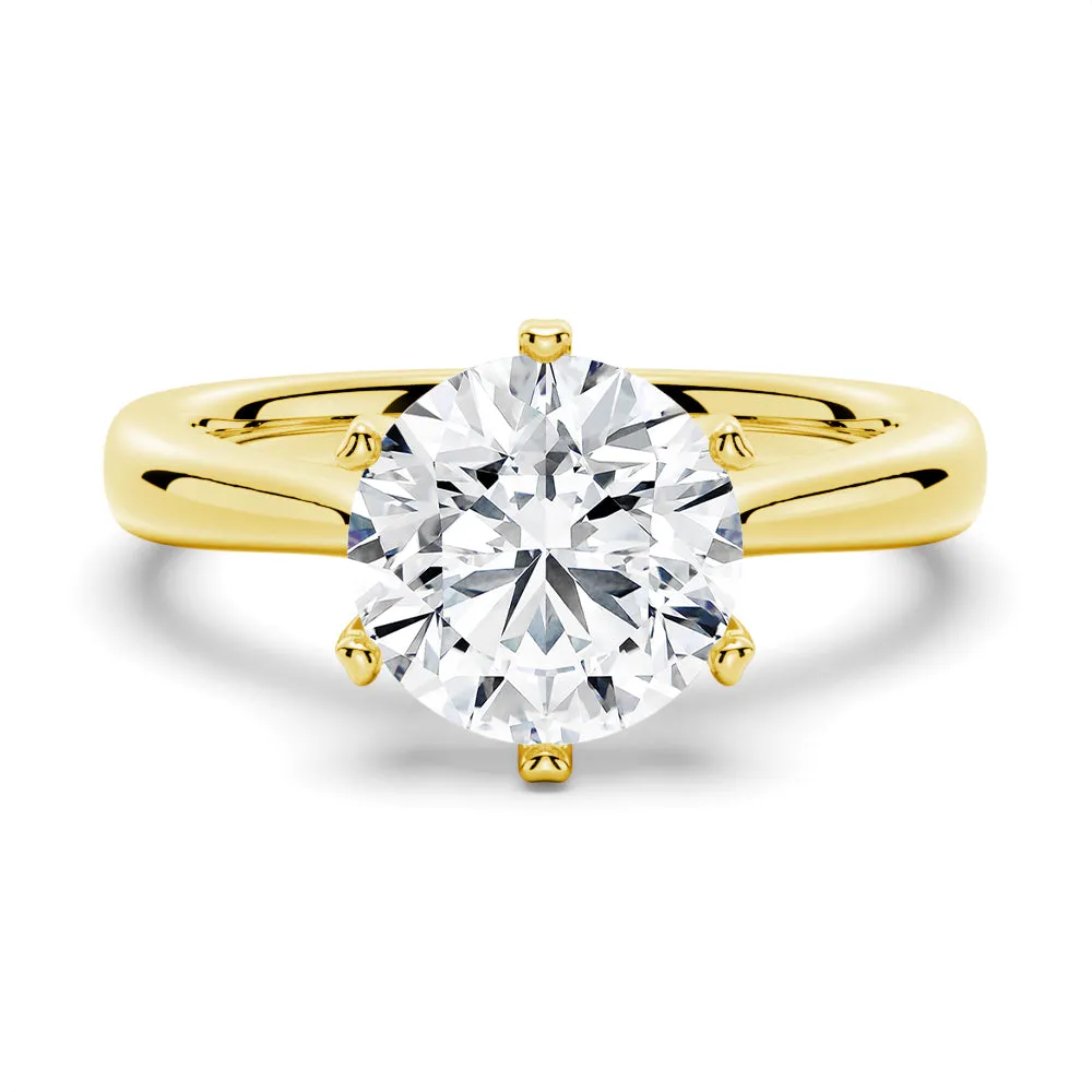 Petite Six Prong Comfort Fit Moissanite Ring sold by MSBLUE Jewelry product image thumbnail 2