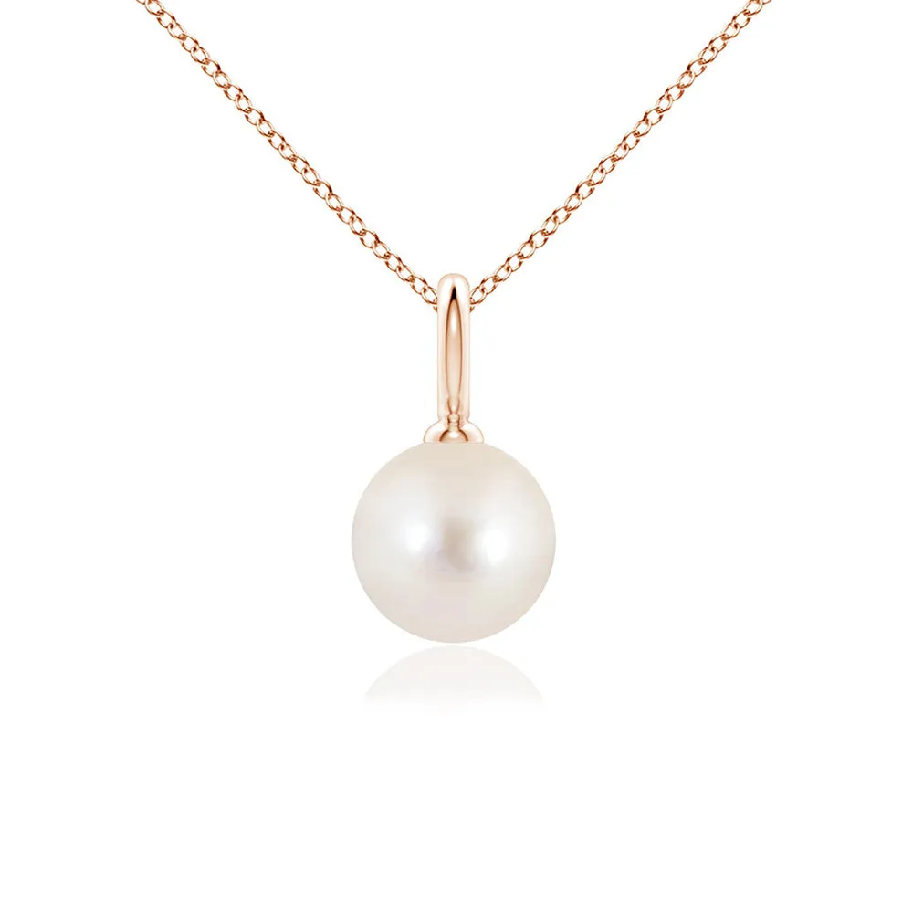 8mm Classic Freshwater Cultured Pearl Solitaire Pendant sold by MSBLUE Jewelry product image thumbnail 3