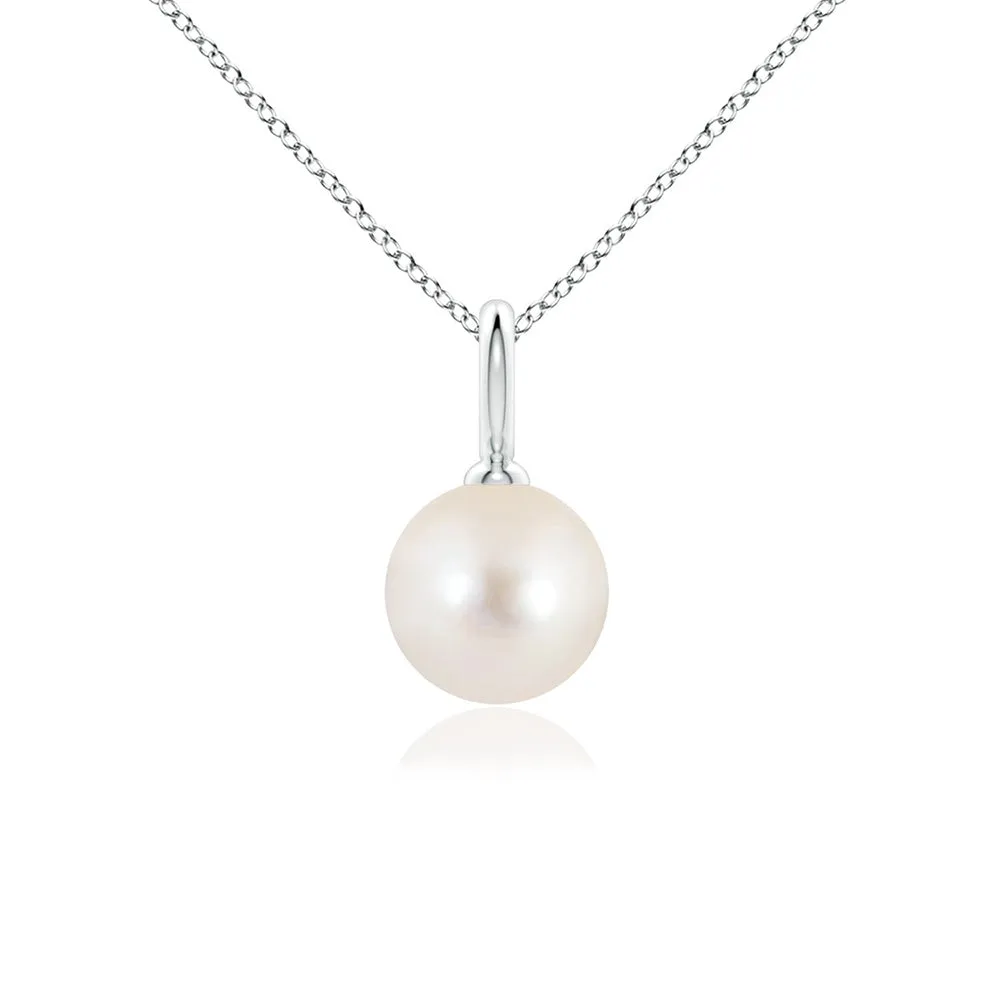 8mm Classic Freshwater Cultured Pearl Solitaire Pendant sold by MSBLUE Jewelry