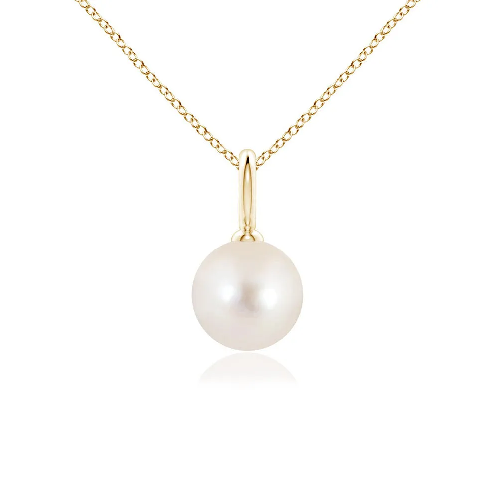 8mm Classic Freshwater Cultured Pearl Solitaire Pendant sold by MSBLUE Jewelry product image thumbnail 2