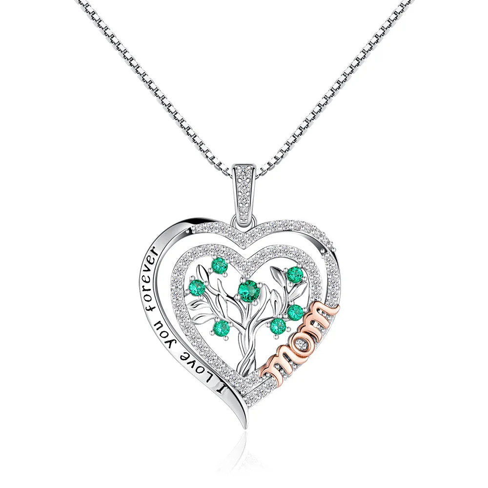 Heart of Life Family Tree Mom Pendant with Emeralds sold by MSBLUE Jewelry
