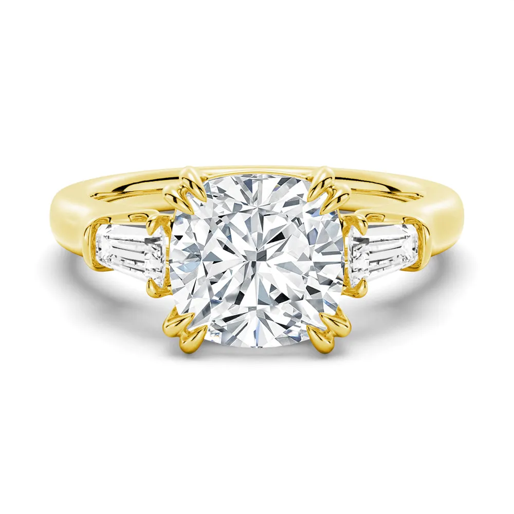 Cushion-Cut Engagement Ring with Tapered Baguette Side Stones sold by MSBLUE Jewelry product image thumbnail 2