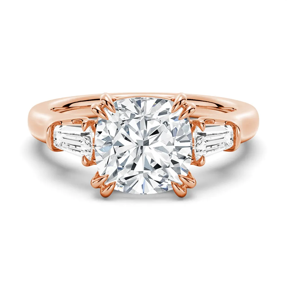 Cushion-Cut Engagement Ring with Tapered Baguette Side Stones sold by MSBLUE Jewelry product image thumbnail 3