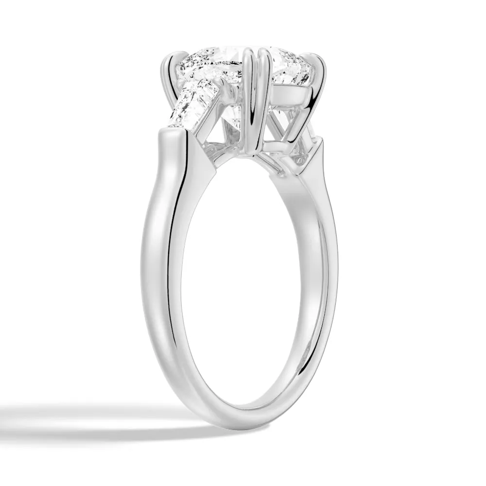 Cushion-Cut Engagement Ring with Tapered Baguette Side Stones sold by MSBLUE Jewelry product image thumbnail 4
