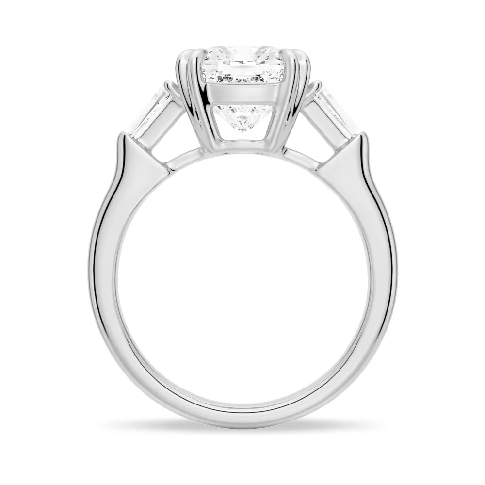 Cushion-Cut Engagement Ring with Tapered Baguette Side Stones sold by MSBLUE Jewelry product image thumbnail 5