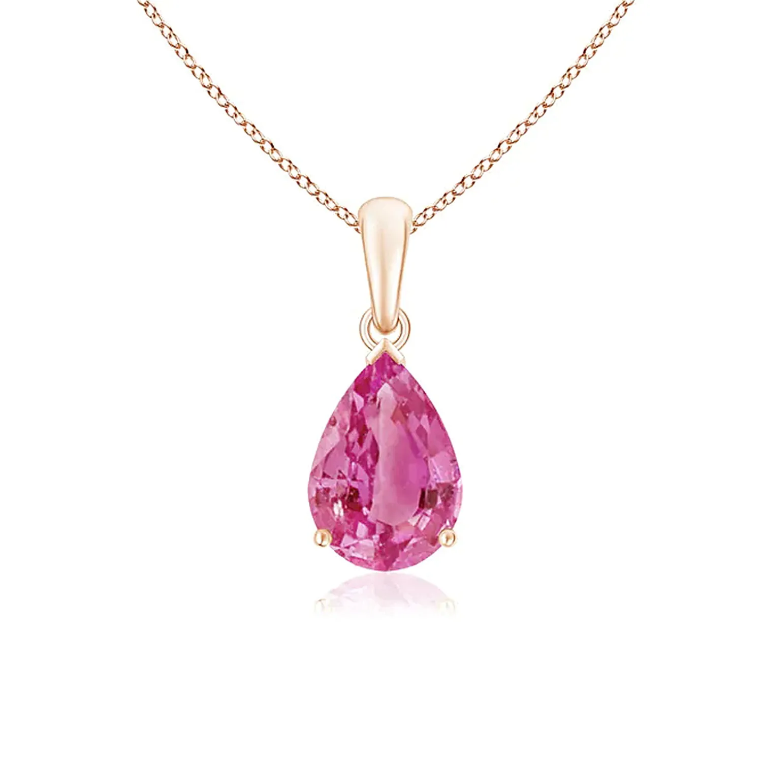 1 CT. Pear Shape Pink Sapphire Solitaire Pendant sold by MSBLUE Jewelry