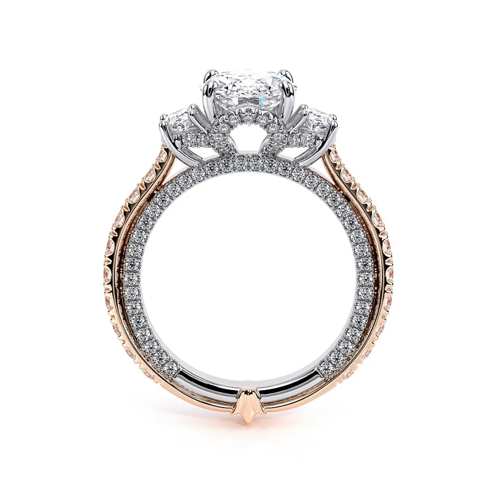 Vintage Two-Tone Three Stone Oval Moissanite Engagement Ring sold by MSBLUE Jewelry product image thumbnail 5