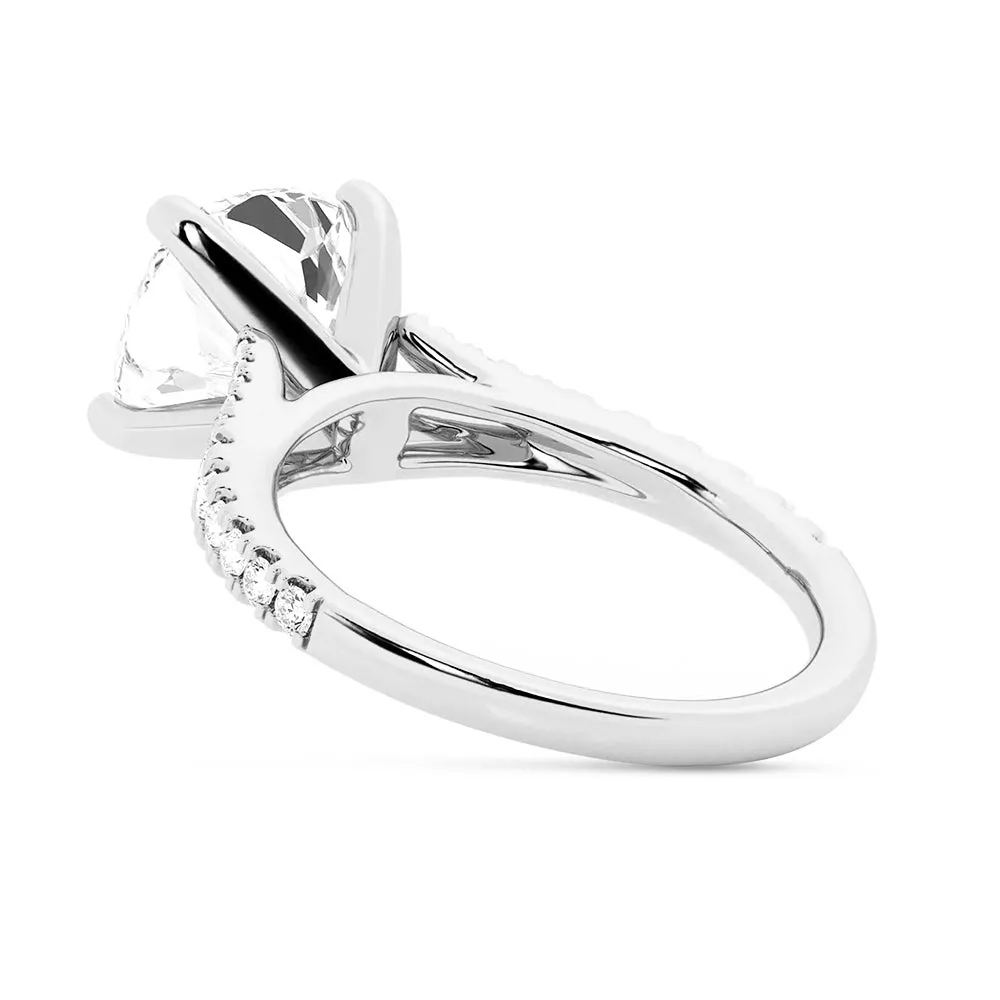 NEW Cushion Cut Split-Shank Moissanite Engagement Ring sold by MSBLUE Jewelry product image thumbnail 5