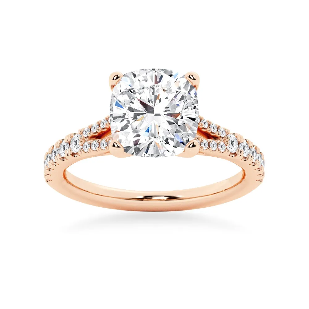 NEW Cushion Cut Split-Shank Moissanite Engagement Ring sold by MSBLUE Jewelry product image thumbnail 3