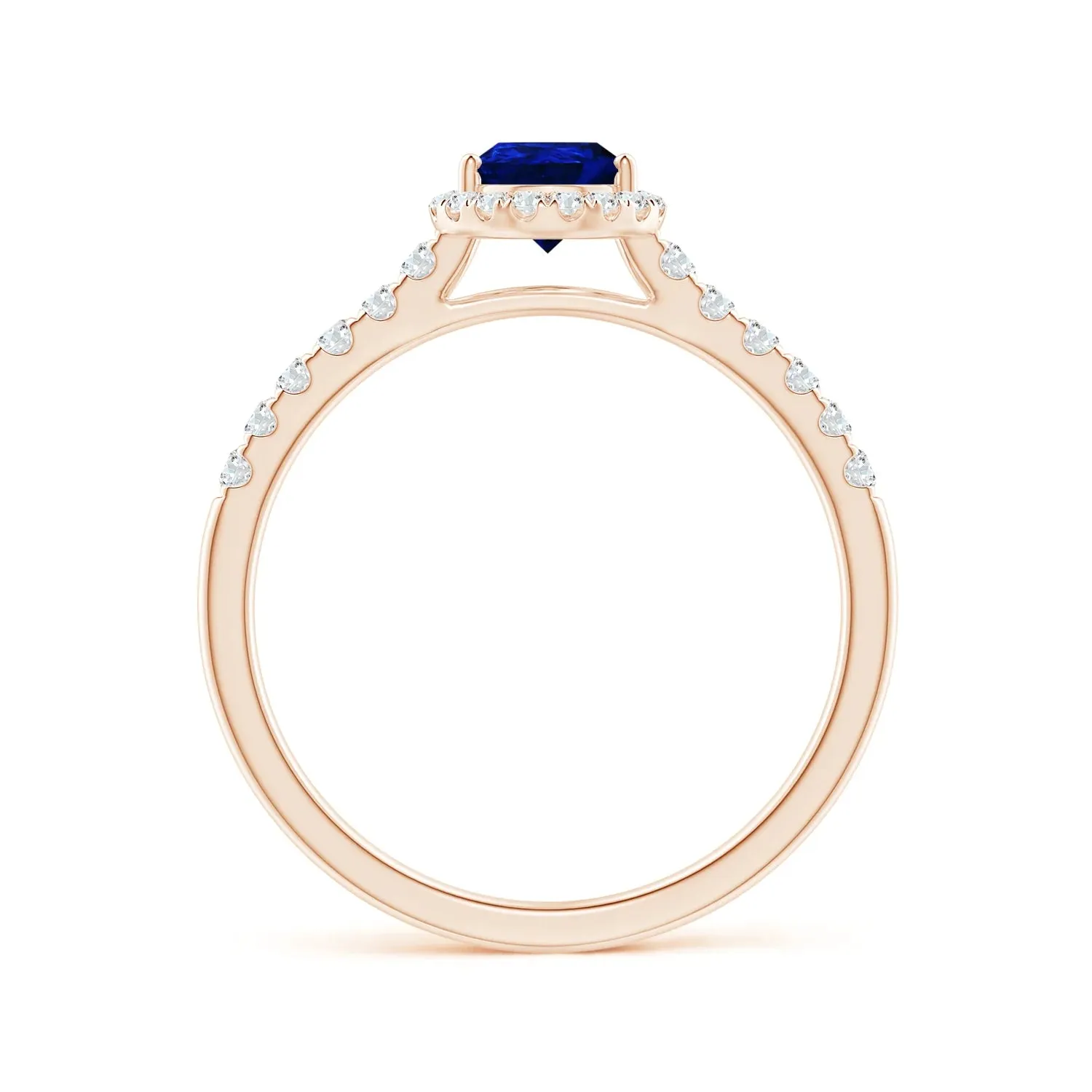 1.5 CT. Pear-Shaped Sapphire Ring with White Sapphire Halo Accents sold by MSBLUE Jewelry product image thumbnail 2