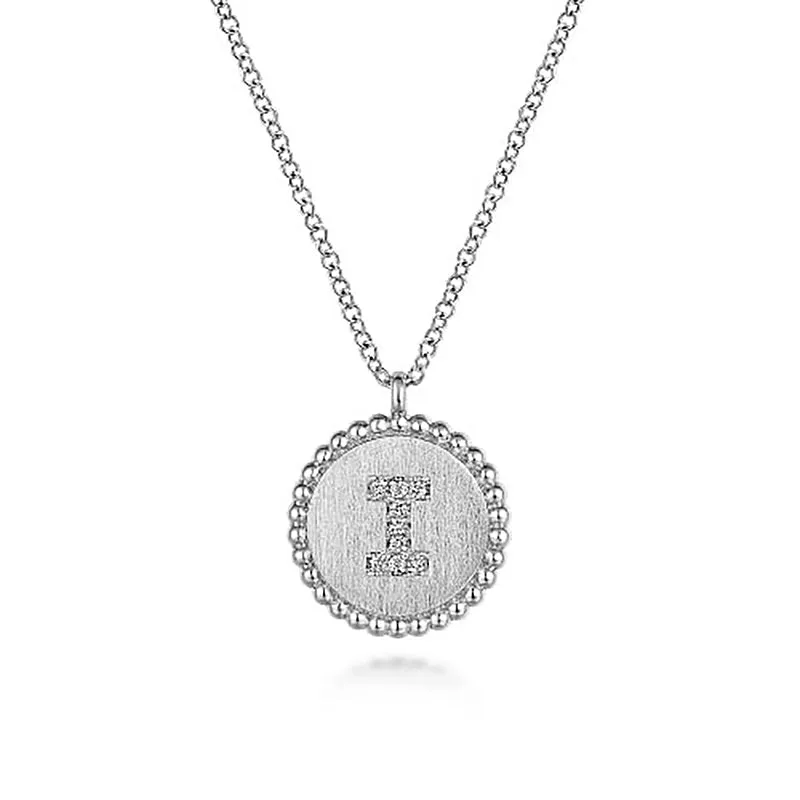 Initial I Medallion Necklace sold by MSBLUE Jewelry