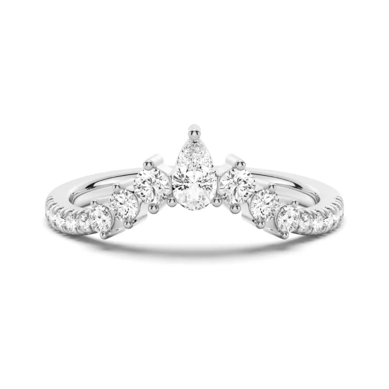 Luxe Lunette Graduated Moissanite Anniversary Wedding Band sold by MSBLUE Jewelry