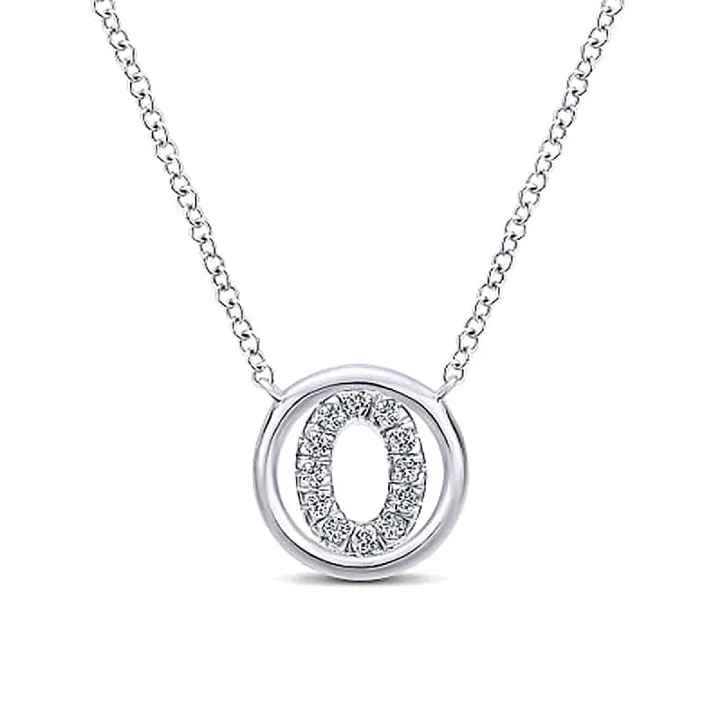 Round Pavé Initial O Pendant Necklace sold by MSBLUE Jewelry