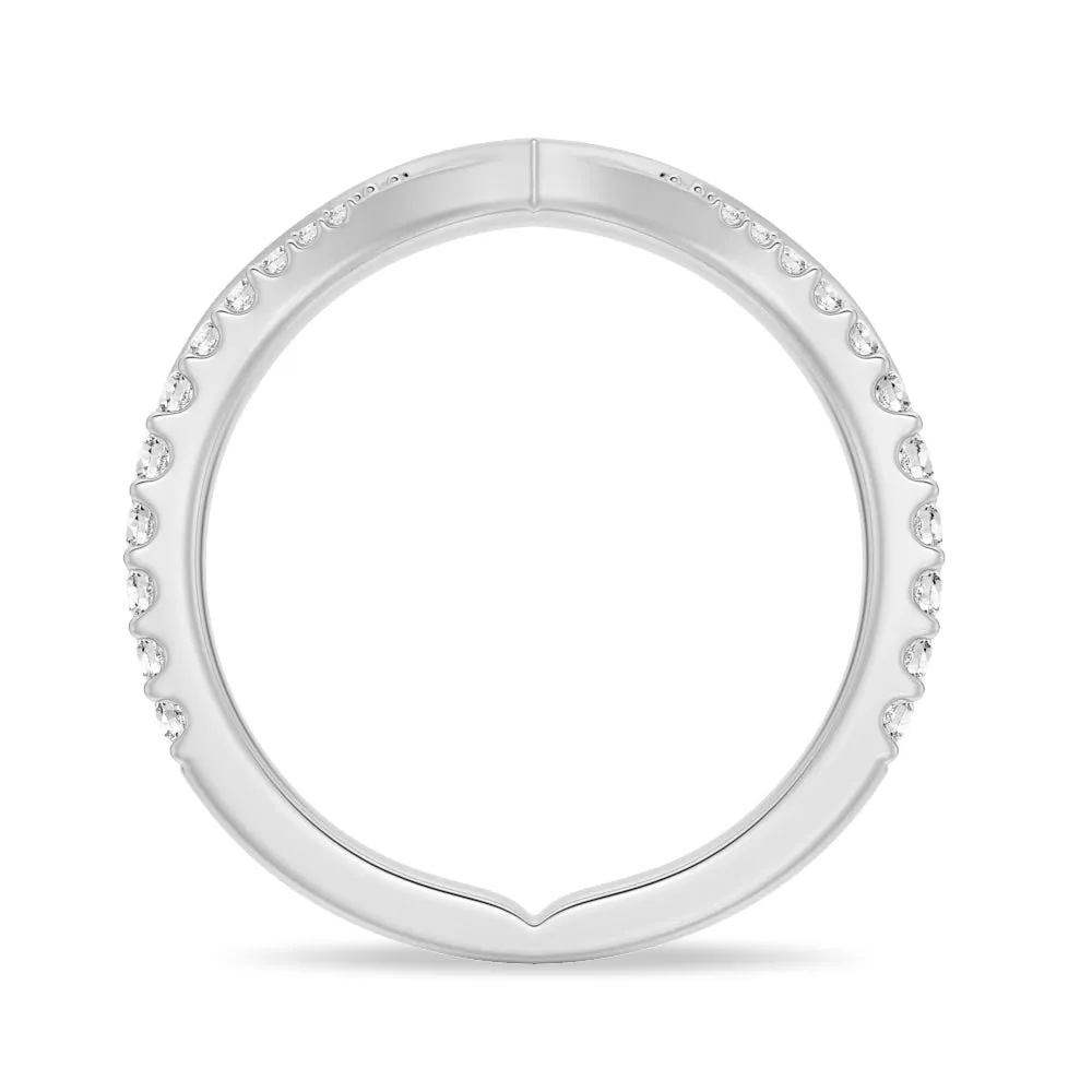 Classic Curved V Moissanite Wedding Band sold by MSBLUE Jewelry product image thumbnail 3