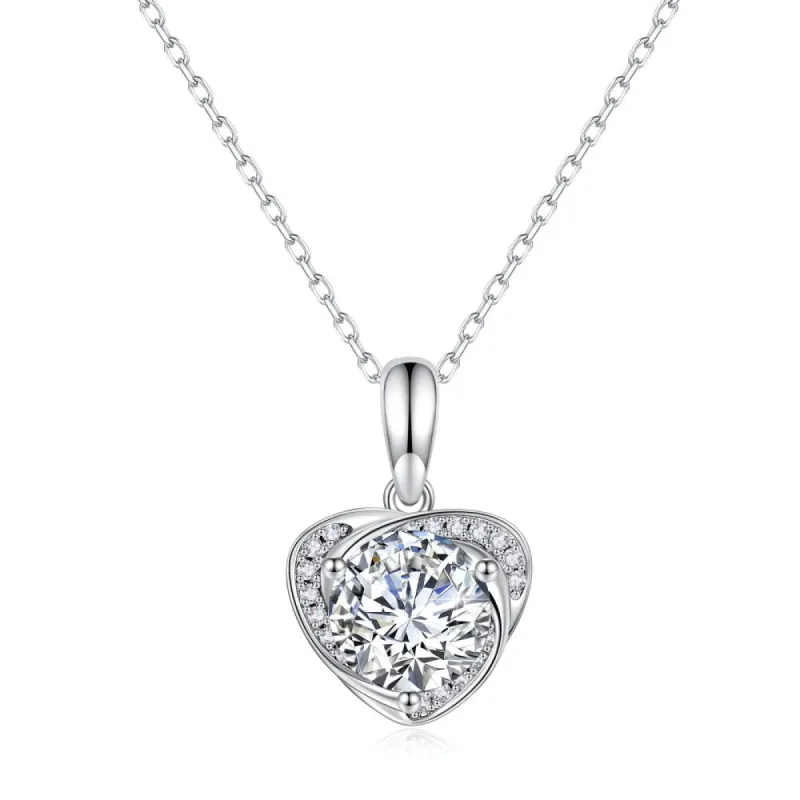 1 CT. Heart Love Moissanite Necklace sold by MSBLUE Jewelry